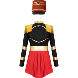 Disfraz de Banda de Música para Niñas, Vestido Negro, Dorado y Rojo con Sombrero, Uniforme de Banda de Marcha, Disfraz de Cosplay, Disfraz Infantil de Poliéster - Product Image 4