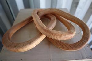 Décoration en bois sculpté à la main, chaîne à 3 maillons, nœud décoratif pour table basse, étagère ou accent de décoration intérieure, style moderne rustique naturel - Product Image 6