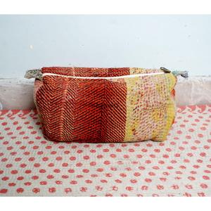 Handmade Cotton kantha cosmetic <b>pouch</b> bag small-Large Kantha with zipper closure Bag Affordable Women's Gifts for women - Product Image 5