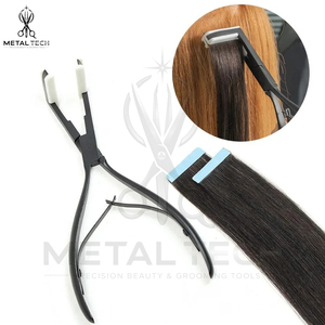 Pince à extensions capillaires robuste en métal noir mat avec double ressort, outil d'application de ruban adhésif pour l'installation et le retrait - Product Image 5