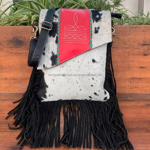 Offre Spéciale cheveux sur cacher fourrure cuir Style occidental botte Stich sac à franges sac à main sac à bandoulière bohème femmes multi-usages sac à main - Product Image 2