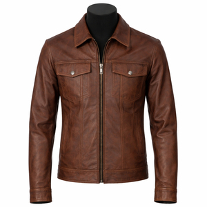 Icon by Gilani <b>Men</b>’s Black <b>Biker</b> Leather <b>Jacket</b> - Moto Cafe Racer <b>Jacket</b> Black - Product Image 1