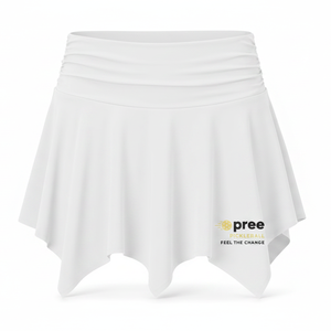 Jupe-short asymétrique de pickleball à ourlet incliné moderne en tricot extensible pour femmes et jeunes, performance optimale, personnalisation du logo, production OEM ODM - Product Image 1