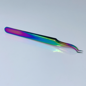 Pinces à cils en acier inoxydable 10 mm, droites et courbées, pour extensions de cils - Product Image 4