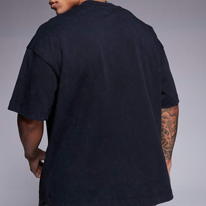 เสื้อยืดผู้ชาย ผ้าฝ้าย 100% รับออกแบบโลโก้ คุณภาพระดับพรีเมียม คอกลม ทรงโอเวอร์ไซส์ ไหล่ตก สไตล์สตรีทแวร์ เสื้อยืดเปล่าสำหรับผู้ชาย - Product Image 3