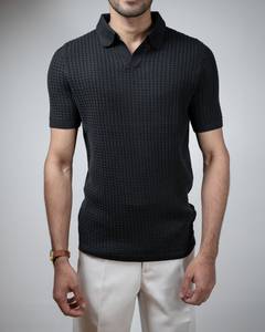 Nouveau Polo d'été pour homme à manches courtes, respirant, en tricot rayé viscose/polyester, décontracté - Product Image 6