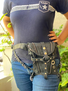 Cinturón de cuero con bolsillo para motorista, Unisex - Product Image 4