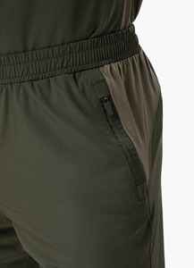 Pantalon de survêtement homme vert color block, taille élastique, séchage rapide, bande latérale, décontracté, pour l'automne, mi-lourd, tricoté, teint uni - Product Image 4