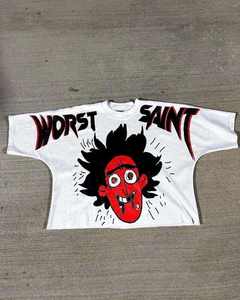 Camiseta de hombre personalizada 100% algodón, cuello redondo, estilo oversize, transpirable, estilo streetwear, corte crop, con borde sin rematar, para verano. - Product Image 6