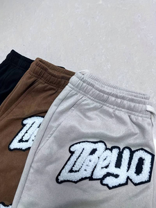 New Arrivals Custom Summer Sweat <b>Shorts</b> 100% Cotton Soft Breathable Fabric Chenille Embroidery <b>Patches</b> Street Wear Casual Style - Product Image 6