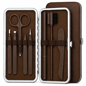 Juego de 8 Pinzas de Cejas de Lujo Personalizables, Estilo Clásico, con Punta Puntiaguda, Cepillo, Tijeras para Dar Forma y Peine (Personalizable) - Product Image 5