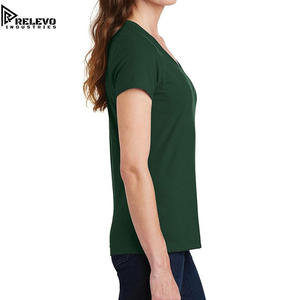 100% cotton T-<b>Shirt</b> Wholesale Women’s Deep V-Neck Cotton T-<b>Shirt</b> | High Quality, Plain, No Brand, Print-Ready - Product Image 4