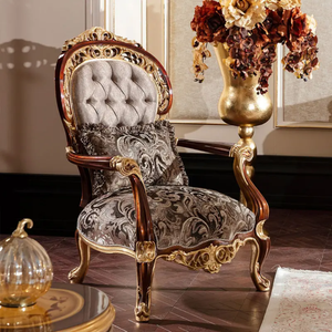 ชุดโซฟาห้องนั่งเล่นสไตล์ฝรั่งเศส ทำจากไม้มะฮอกกานีเนื้อแข็ง แกะสลักด้วยมือ หุ้มเบาะอย่างหรูหรา เฟอร์นิเจอร์คุณภาพสูง ผลิตในอินโดนีเซีย - Product Image 4