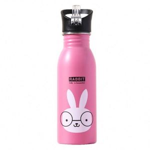 Stylish American-Style 500ml <b>Animal</b>-Pattern Kids' 304 Stainless Steel Sports Cup with Straw - Product Image 3