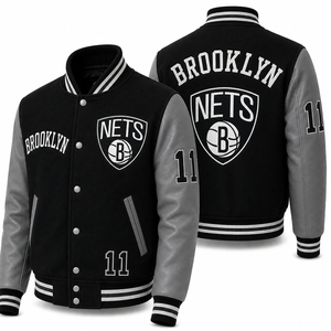 <b>Vintage</b> Style Custom Letterman <b>Jacket</b> Premium Wool Body Leather Sleeves Embroidered <b>Varsity</b> <b>Jacket</b> Manufacturer - Product Image 4