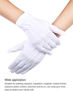 Gants de cérémonie blancs de qualité supérieure pour hommes et femmes, accessoires élégants de style smoking - Product Image 4