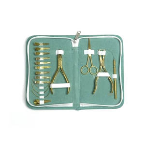 Best Manufacturing Hair Extension Tools <b>Kit</b> with Plier <b>Crochet</b> Needle Clips Human Hair Extension Gold Stainless Steel Salon - Product Image 1