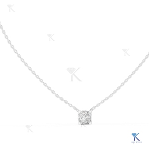 1.00 CT Princess Lab Grown Diamond Solitaire Station Necklace 14K 18K <b>Solid</b> <b>Gold</b> Flat Back <b>Pendant</b> Fine Women Jewelry Supplier - Product Image 2