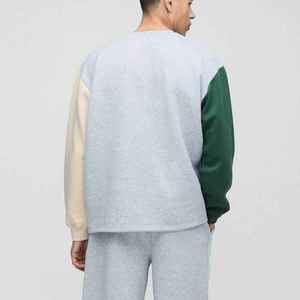 Sudadera de cuello redondo con bloques de color para hombre, corte holgado, manga raglán, tejido de punto, manga larga, estilo casual de otoño, jersey. - Product Image 2