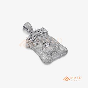 Luxury <b>Iced</b> <b>Out</b> Jesus Piece Pendant for Men Moissanite Hip Hop Charm Cuban <b>Chain</b> Statement Jewelry Silver Tone Manhattan Style - Product Image 6