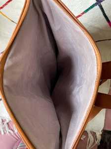 Anti Theft Leather <b>Roll</b> Top <b>Backpack</b> Back Opening Rucksack For Safe Travel Hidden Zip Laptop Bag LRTB-0188 - Product Image 5