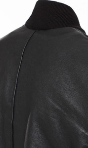 Veste en cuir de baseball personnalisée, noire, en cuir véritable, fermeture éclair, style universitaire, veste bomber, style collège, veste en cuir de baseball - Product Image 4