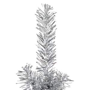 Semi-sapin de Noël artificiel élancé de 59,1 pouces de hauteur en PVC argenté et acier, décorations de fêtes élégantes - Product Image 4