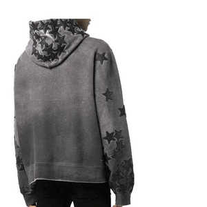 Sweat-shirt à capuche zippé pour homme, coupe classique, 100% coton, doublure en jersey, 350g, imprimé étoiles, style vintage, décontracté, hiver, éco-responsable - Product Image 2