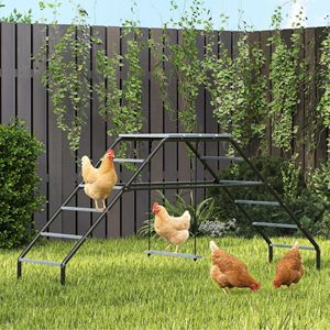 Posatoi Regolabili per Pollaio con 10 Barre di Sostegno per Allevamenti di Polli da Cortile - Product Image 2