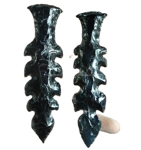 Ágata de piedra natural al por mayor, Ópalo de la mejor calidad y obsidiana negra, Flecha de piedras preciosas de energía curativa con temática de Reiki en forma de media luna - Product Image 5