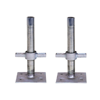 Échafaudage industriel, cric de nivellement ou socle de support, acier laminé à chaud zingué, tube de 38 mm, hauteur de 650 mm, usage construction