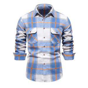 เสื้อเชิ้ตแขนยาวผู้ชายขายดี เสื้อเชิ้ตผ้าแฟลนเนลสำหรับผู้ชาย เสื้อเชิ้ตแขนยาวผ้าฝ้ายสำหรับผู้ชาย - Product Image 1