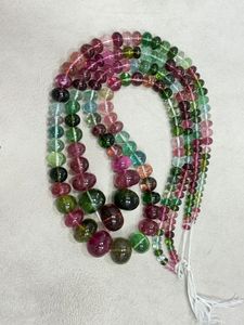 Perles rondes lisses en tourmaline multi-tons 8-20 mm, brins de 20 pouces, pierres précieuses naturelles pour la création de bijoux à prix de gros - Product Image 2