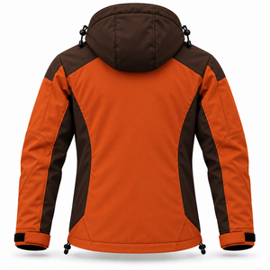 Veste d'hiver softshell imperméable pour homme avec logo OEM, doublure polaire, poignets ajustables, capuche, idéale pour la chasse, l'escalade et les activités de plein air - Product Image 3