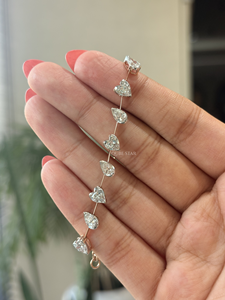 Elegant 14 KT Gold Tennis <b>Bracelet</b> with 5.80 Ct Heart and Trillion Lab Grown Diamonds Alternating Bezel Link Fine Jewelry - Product Image 2