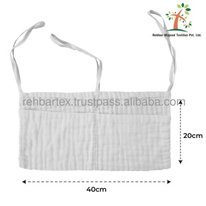 Organisateur de mousseline de coton 100% de haute qualité doux, organisateur de bébé suspendu à 2 poches durable - Product Image 5