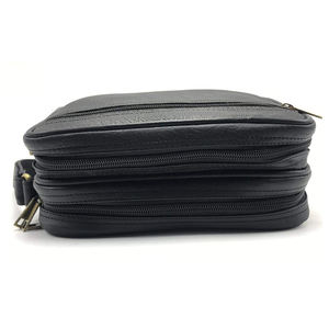 Pochette de toilette noire imperméable de haute qualité, pochette de voyage en cuir pour homme, pochette cosmétique en cuir personnalisée - Product Image 5