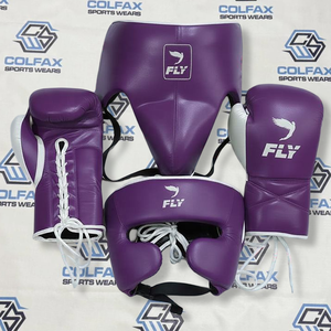 Custom Fly <b>Boxing</b> <b>Sparring</b> <b>Set</b> Pu Leather <b>Boxing</b> Gloves Head Guard Groin Guard Super Lace Comfortable Professional Training Gear - Product Image 1