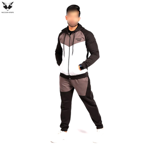 Best Selling OEM ODM Fashion Streetwear Men's Tracksuit Customizable Logo Contrast Panel Full Zip Sweatshirt and Pant <b>Sets</b> - Product Image 3