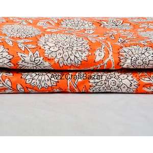 Tissu artisanal indien imprimé au bloc, 100 % coton tissé, léger, écologique, respirant et à séchage rapide pour vêtements femme et fille - Product Image 1