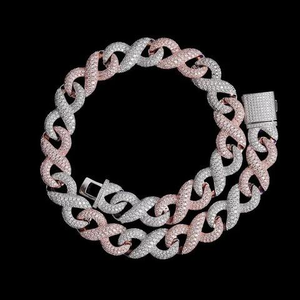 Moissanite Iced Out Cuban Link <b>Bracelet</b> Two Tone Rose Gold <b>Silver</b> Hip Hop Luxury Jewelry Statement <b>Bracelet</b> for <b>Men</b> Women - Product Image 3