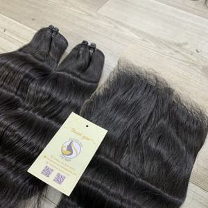 100% cheveux humains bruts vietnamiens Double dessiné faisceaux de cheveux 12A cuticule aligné Extensions de cheveux Machine trame - Product Image 2