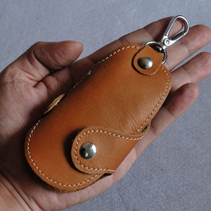Porte-clés en cuir véritable 5 pouces, porte-clés suspendu, étui pour clés de voiture, style simple pour hommes et femmes, étui à clés en cuir - Product Image 4