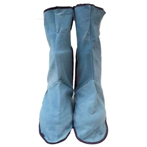 JNM SAFETY Couvre-chaussures de soudage en cuir bleu, robustes, pour usage industriel, protection des pieds, résistantes au feu - Product Image 1