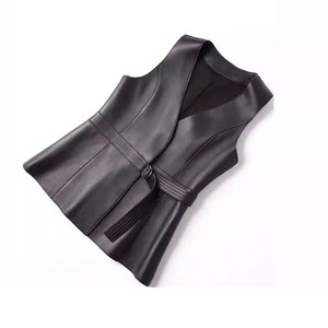 Chaleco de Cuero Genuino para Mujer, Estilo Motero, Impermeable, de Lona, Precio de Fábrica, para la Moda de Invierno - Product Image 1
