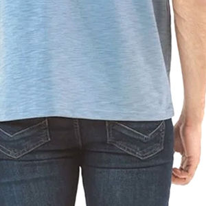 Men's Solid Color O-Neck T-Shirt <b>Short</b> Sleeve Regular Fit 100% Cotton Jersey Casual Wear Blue - Product Image 4