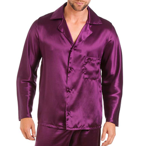 Pijama de Seda 100% Pura para Hombre, Verano 2026, Conjunto de Camiseta de Manga Larga y Pantalones, Ropa de Dormir para el Hogar - Product Image 4