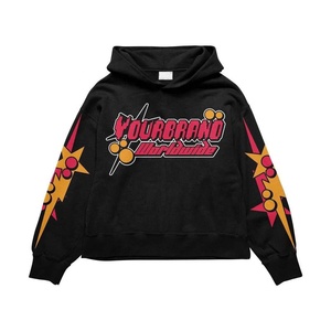 LOW MOQ Streetwear Proveedor Gráfico personalizado Sudadera con capucha holgada y pantalones de chándal acampanados Conjuntos de 2 piezas Chándal de entrenamiento de algodón a juego - Product Image 4