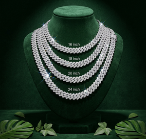 Cadena Cubana de Plata de Ley 925 con Moissanita, Certificada por IGI, 6MM, 14-30 Pulgadas, Estilo Hip Hop, Cadena Cubana con Incrustaciones de Diamantes para Hombre - Product Image 1