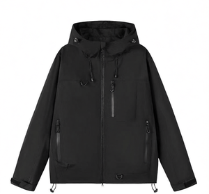 Custom Company Windproof Eco-Friendly Hiking Coat Outdoor Waterproof <b>Canvas</b> Softshell Nylon Zipper Stand Front Men Winter - Product Image 1
